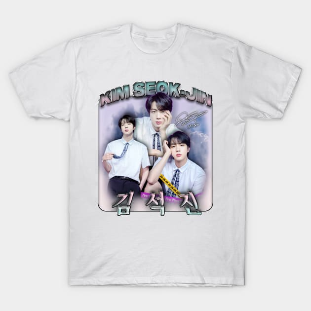 BTS JIN BOOTLEG T-SHIRT T-Shirt by Vinsgraphic 